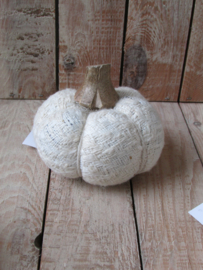 Pompoen van stof creme 13 cm 
