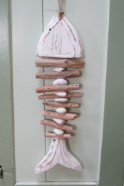 vis 38x10 cm wit/naturel (zee nr16)