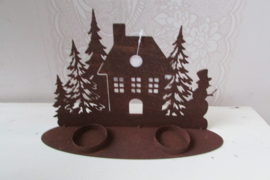 Winterdorpje roest 25x15cm