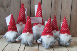 Kerstkabouter rood/ wit 24 cm