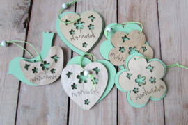 5 cadeau labels van hout (W59)