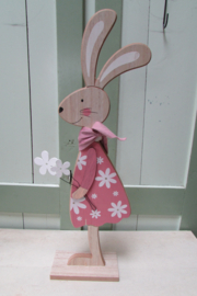 Haas/konijn roze  55 cm