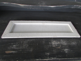 Houten bak/tray 55x15x1.8cm wit