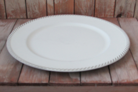 Onderbord 33 cm creme met taupe 