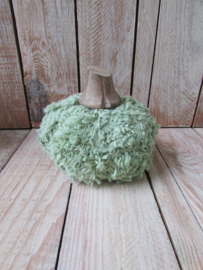 Pompoen van stof groen 10 cm (S19)