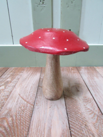 Paddenstoel, hout 15 cm (P49)