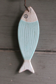 Vis decoratie 30 cm groen/naturel