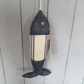 Vis-stof blauw 37 cm