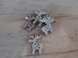 Rendiertjes miniatuur 2,5 cm 6 stuks