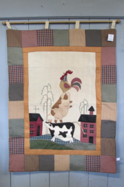 Quilt koe/varken/haan-stof 98x70 cm