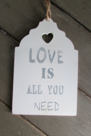 Love is all you need 20x13 cm