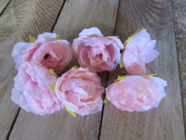 bloem zijde roze 6 stuks (D83)