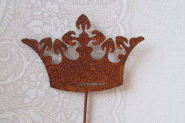 Kroon op steker roest 15x10 cm