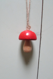 Paddenstoel rood/wit rond  4,5 cm