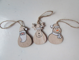 Kerstdeco 5x3 cm 3 stuks