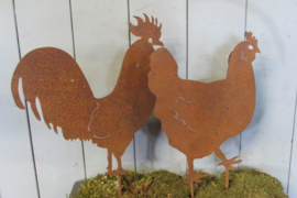 Kip en haan roest 35 cm(W70)