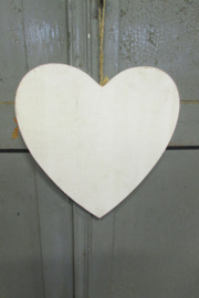 Hart hout wit 25 cm