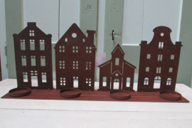 Kaarsenhouder huisdecor 52x20x9 cm