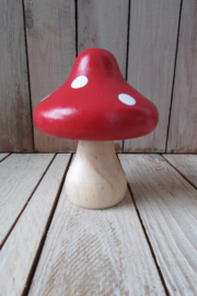 Paddenstoel rood/wit 13 cm (P6)