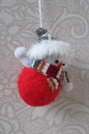 Sneeuwpop 7 cm rood