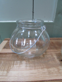 Windlichtje van glas, 10 cm