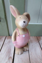 Haasje/konijntje 18 cm roze/naturel (nr2)