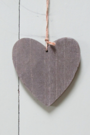 hart van hout grijs 10 cm van HBX