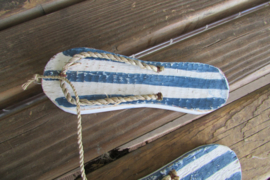 Slipper guirlande blauw/wit