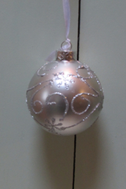 Kerstbal zilver 7cm 4 stuks (nr32)