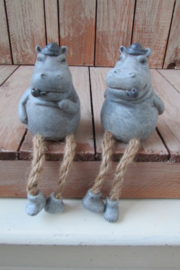 Nijlpaardjes met bungelbeentjes 9 cm (BB125)