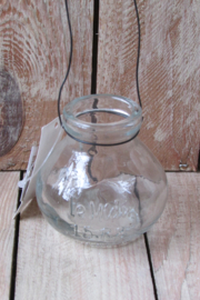 Glazen vaasje hang 7,5 cm hoog (W143)