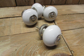 Deur/lade knopje wit 4 cm doorsnee per stuk