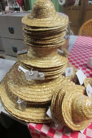 Hoedje van stro 18 cm
