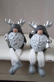 Kerstkabouter 2 stuks 11cm met bungelbeentjes (BB33)