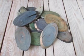 Schijfjes ovaal groen  16 stuks (nr D232)