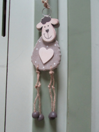 Schaap met hartje Grijs/naturel