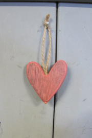 Hartje hout roze 4,5 cm