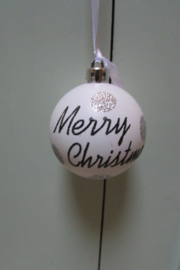 Kerstbal Merry Christmas 6 cm (nr32) 4 stuks