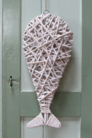 Vis riet 43 cm old white ( nr 102)