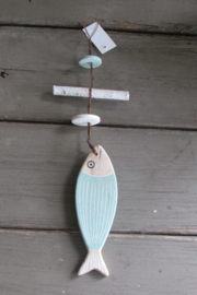Vis decoratie 30 cm groen/naturel