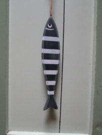 Vis-hout-d.grijs/wit 22x4 cm