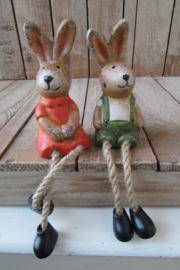Konijntjes met bungelbeentjes (2 stuks) (BB83)