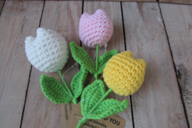 Tulpje gehaakt wit per stuk (S11)