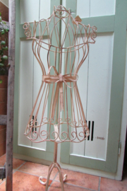 Torso van metaal creme 91 cm hoog