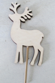 Rendier op steker van 30 cm naturel