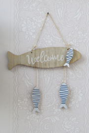 Vis met welcome 28x41 cm (zee nr 13)