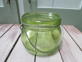 Sfeerlichtje  glas, groen 9,5 cm