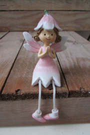 Fairy tail meisje roze met bungelbeentjes 7 cm (BB87)