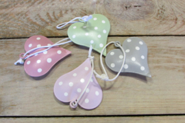 Hartjes metaal pastel 4 stuks 4 cm