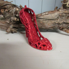 Schoentje rood/glitter per stuk